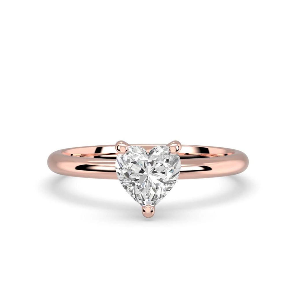 Heart Shape Solitaire Engagement Ring For Women