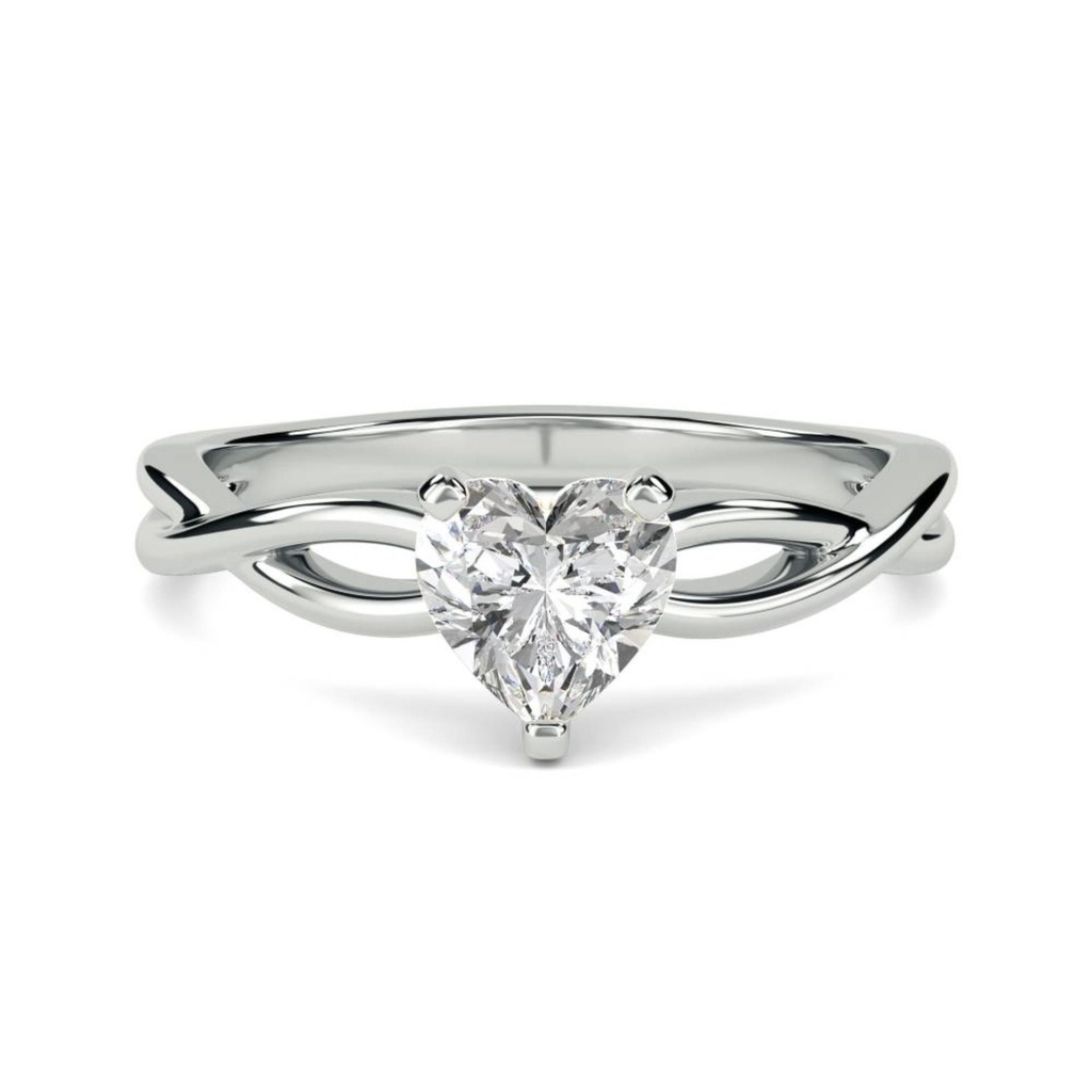  Heart Cut Twisted Engagement Ring For Women