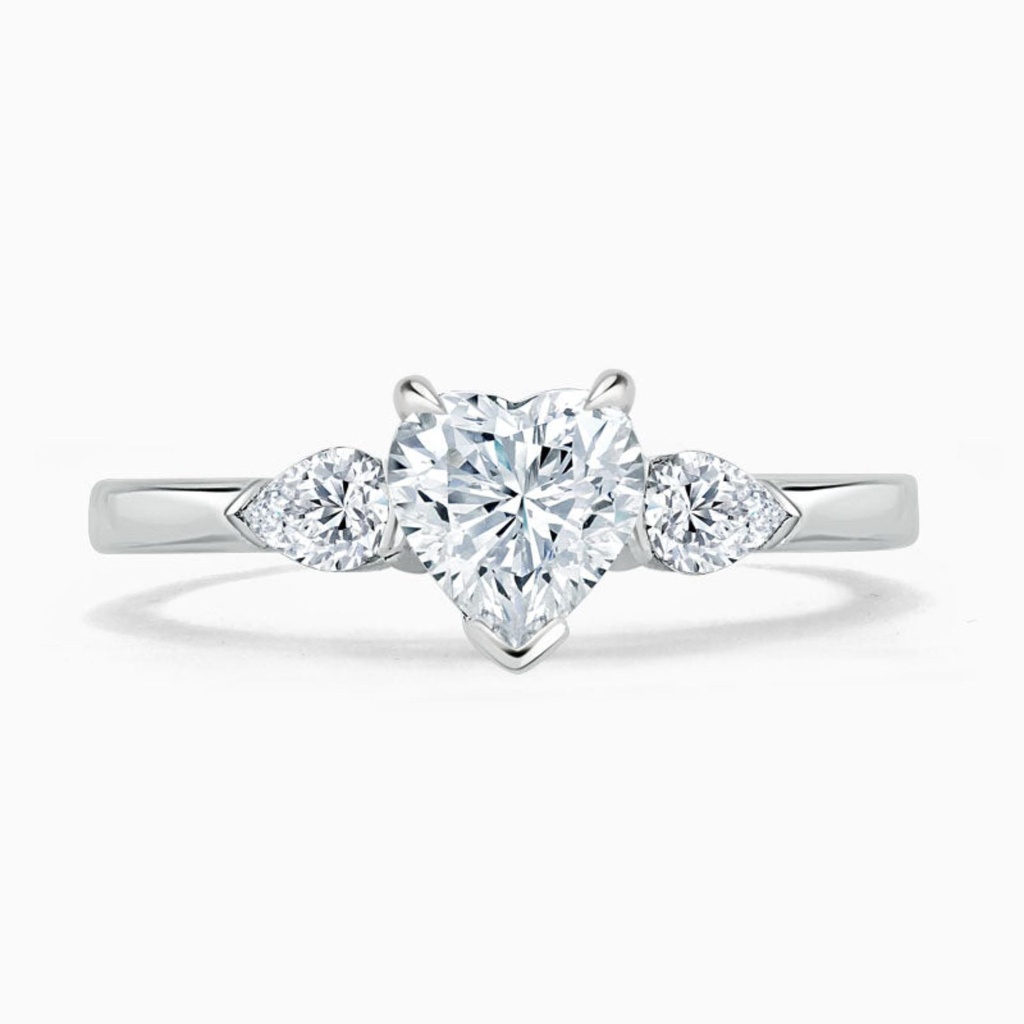  Heart Shape Three Stone Engagement Ring For Women