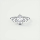  Pear Cut Three Stone Bezel Set Engagement Ring For Women