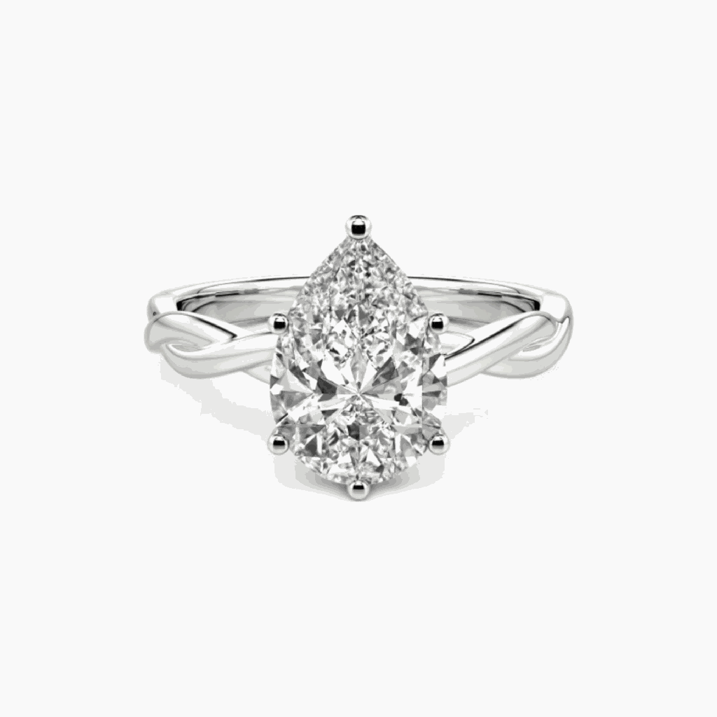  Pear Cut Diamond Twisted Engagement Ring For Women