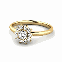 Round Shape Halo Floral Engagement Ring For Women