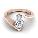  Marquise Cut Moissanite Bypass Solitaire Ring 