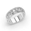  Round Moissanite Men's Wedding Band In White Gold