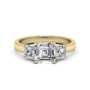  Asscher Cut Three Stone Engagement Ring For Women