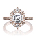 Asscher Cut Vintage Halo Engagement Ring For Women