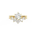  Round Shape Moissanite Cluster Bridal Set Ring In Yellow Gold