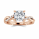  Cushion Cut Twisted Engagement Ring For Women