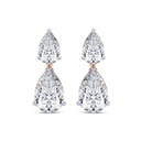 7 Carat Pear Cut Moissanite Drop Earrings In Rose Gold