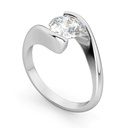 1.50 Carat Bypass Round Moissanite Solitaire Engagement Ring In White Gold