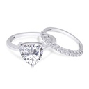Trillion Cut Moissanite Bridal Set Ring 