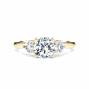 Cushion And Round Cut Three Stone Engagement Ring  For Women