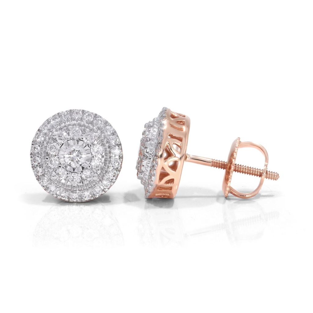  Round Diamond Stud Earrings 