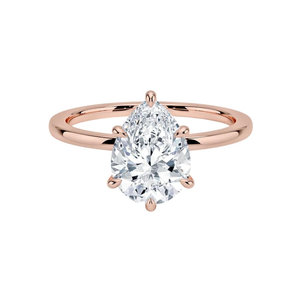  Pear Cut Diamond Solitaire Engagement Ring For Women