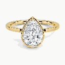  Pear Cut Bezel Set Engagement Ring For Women