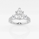  Pear Cut Three Stone Engagement Ring For Women