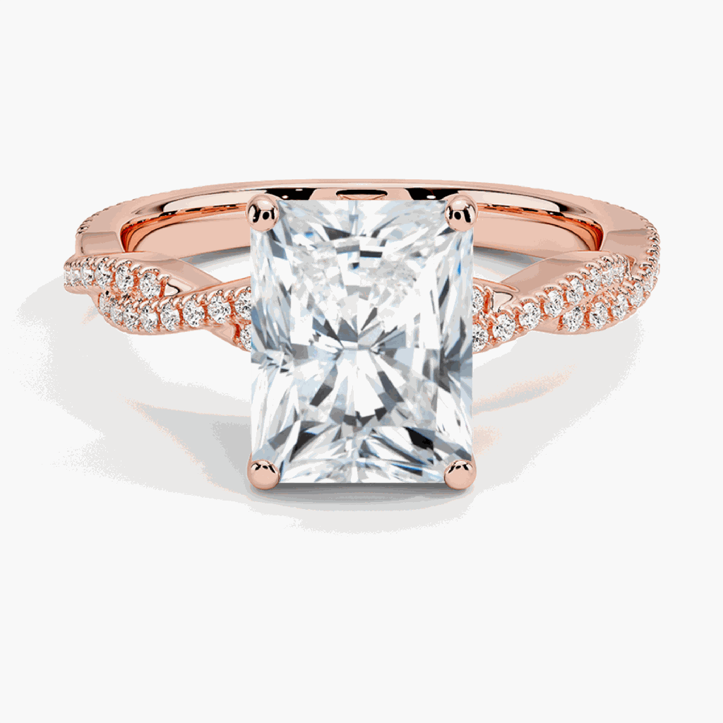  Radiant Cut Twisted Engagement Ring For Women