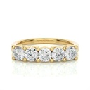  Round Cut Prong Setting 5 Stone Diamond Band For Women