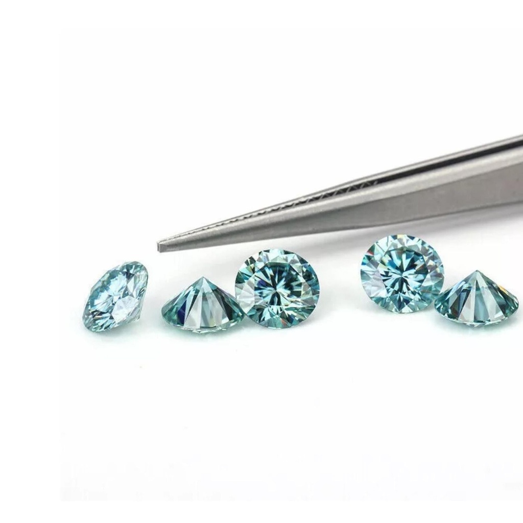 Loose Moissanite Blue Clean Round Cut 2.50 MM