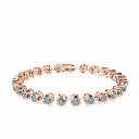 Blue Round stone Sterling Silver Tennis Bracelet For Women