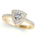 Trillion Cut Prong Set Halo Lab Diamond Engagement Ring 