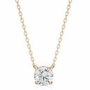 Round Cut 4 Prong Set Diamond Pendant For Women