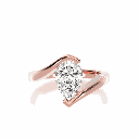 1 Carat Pear Shape Lab Diamond Bypass Engagement Ring In Rose Gold