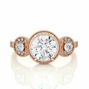 Round Cut Prong Set Three Stone Diamond Engagement Ring For Women