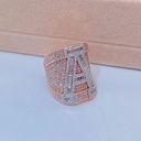 Round And Baguette Diamond Hip Hop Ring For Women