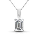 Emerald Cut Bezel Set Solitaire Lab Diamond Pendant 