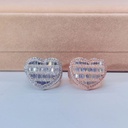 Round And Baguette Heart Shape Diamond Hip Hop Ring for Women