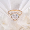 Real Gold Rose Gold Halo Diamond Style Heart Cut Moissanite Engagement Ring