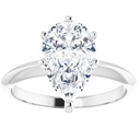 Pear Moissanite Solitaire Engagement Ring 14k White Yellow or Rose Gold
