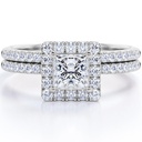  Princess cut Moissanite Solitaire Engagement Ring in 10k White Gold