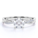  Round cut Moissanite and Diamond infinity multi-stone Engagement Ring in 10k White Gold