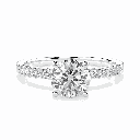  Women's Moissanite Engagement Ring in 18k White Plated Silver 