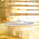  Round Cut Moissanite Tennis Bracelet Eternity Design in 18K White Gold over Silver, Female, Adult