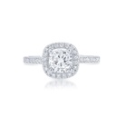  Cushion cut Moissanite Solitaire Engagement Ring in 10k White Gold
