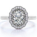 oval cut  and Diamond Halo infinity Engagement Ring in 10k White Gold