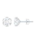Certified Solitaire Stud Earrings in Lotus Basket Setting  925 Sterling Silver