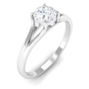 Certified Moissanite Solitaire Promise Engagement Ring for Women, 925 Sterling Silver