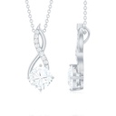 Infinity Pendant Necklace with Certified Moissanite for Women - 8 mm, 925 Sterling Silver