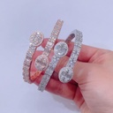 Round And Baguette Cut Diamond Hip Hop Tennis Bangle For Women