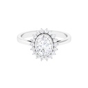Vintage Inspired Engagement Ring for Women - Oval Moissanite Ring, 925 Sterling Silver