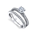 Metal Masters Women's Cubic Zirconia Wedding Engagement Anniversary Solitaire Ring Bridal Sets 925 Sterling Silver 6