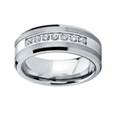 Metal Masters Tungsten Carbide Men's Engagement Wedding Band Ring with Center,Cubic Zirconia, Size 13