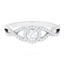 Round Moissanite Solitaire Engagement Ring with Halo, Infinity Ring for Women, 925 Sterling Silver, 