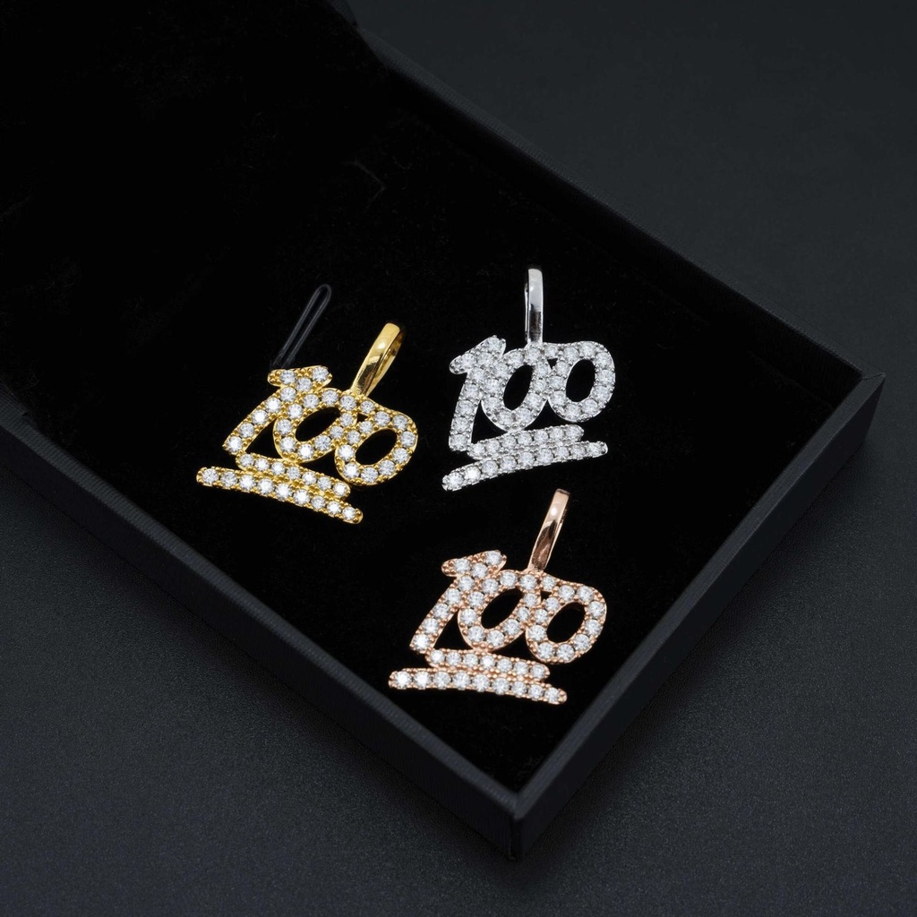 925 Silver Moissanite Iced Out Hip Hop Pendant with  Tennis Chain