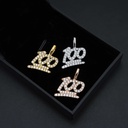 925 Silver Moissanite Iced Out Hip Hop Pendant with  Tennis Chain