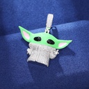 Micro Moissanite Glowing Yoda Pendant